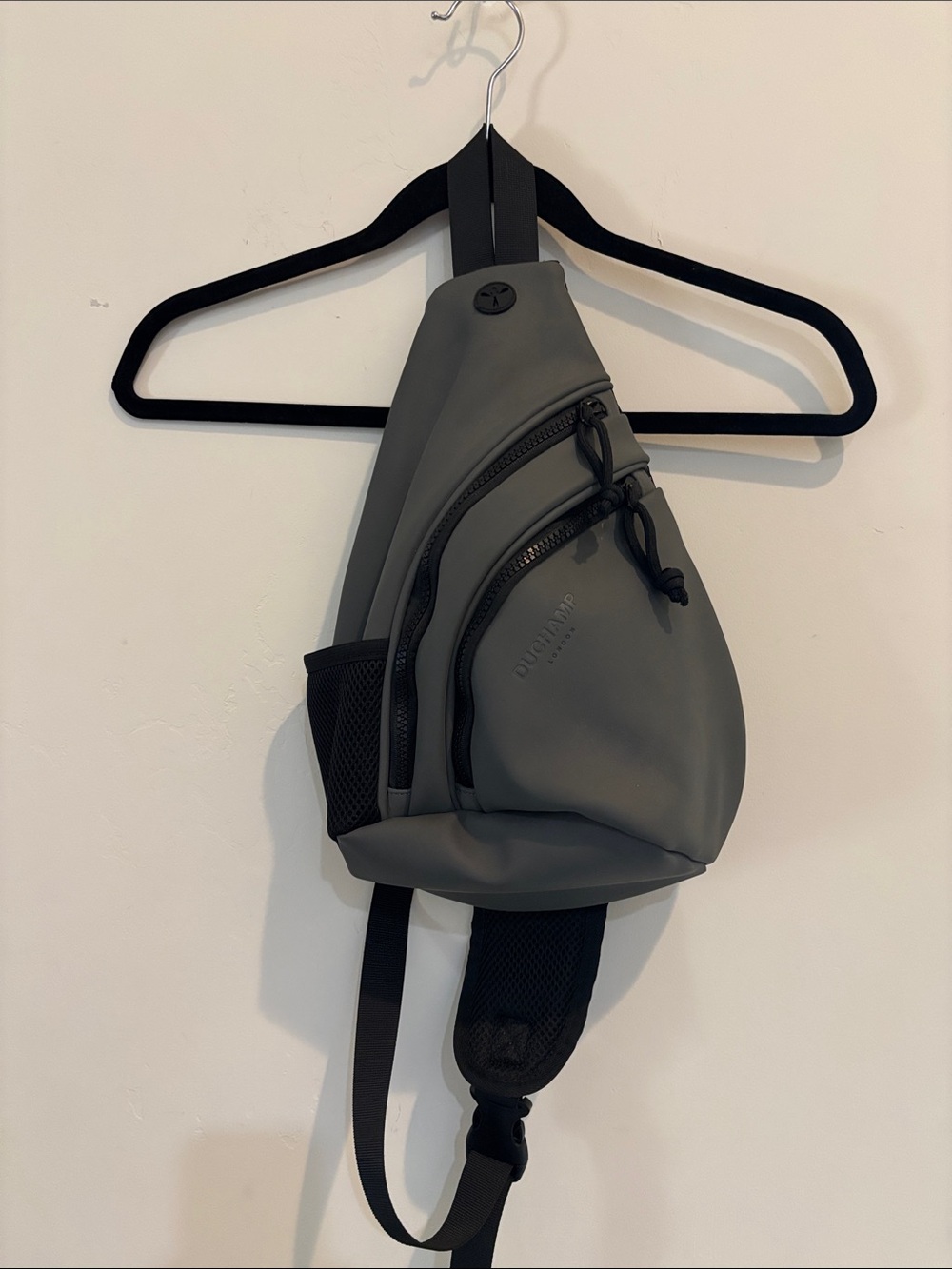 Duchamp Grey Sling Bag Crossbody with Multiple Zips